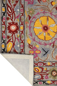 MULTICOLOR SUZANI HAND TUFTED CARPET by Imperial Knots - Image 4