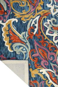BLUE SUZANI HAND TUFTED CARPET by Imperial Knots - Image 4