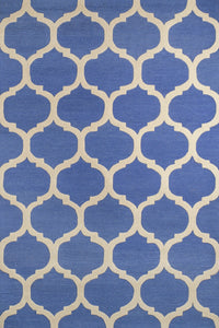 Blue moroccan hand tufted carpet wool hand-tufted rug for bedroom