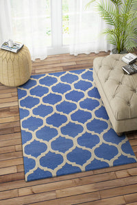 BLUE MOROCCAN HAND TUFTED CARPET by Imperial Knots - Image 2