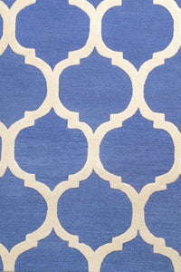 BLUE MOROCCAN HAND TUFTED CARPET by Imperial Knots - Image 3