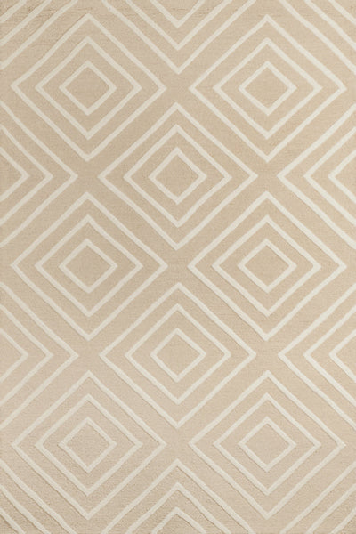 BEIGE GEOMETRIC HAND TUFTED CARPET