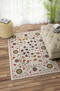 IVORY SUZANI HAND TUFTED CARPET by Imperial Knots - Image 1