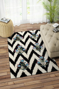 MULTICOLOR CHEVRON HAND TUFTED CARPET by Imperial Knots - Image 2
