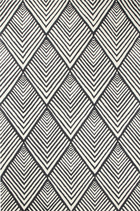 BLACK AND WHITE GEOMETRIC HAND TUFTED CARPET by Imperial Knots - Image 1