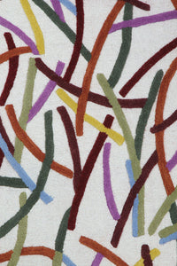 MULTICOLOR GEOMETRIC HAND TUFTED CARPET by Imperial Knots - Image 3