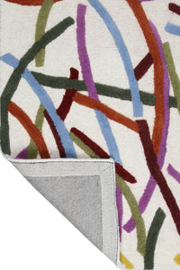 MULTICOLOR GEOMETRIC HAND TUFTED CARPET by Imperial Knots - Image 4