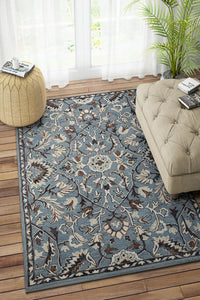 BLUE SUZANI HAND TUFTED CARPET by Imperial Knots - Image 2
