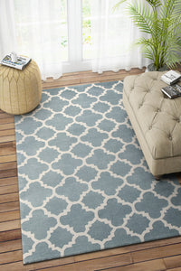 BLUE MOROCCAN HAND TUFTED CARPET by Imperial Knots - Image 2
