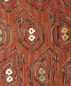 MAROON AND RUST TRADITIONAL HAND TUFTED CARPET