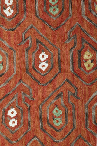 MAROON AND RUST TRADITIONAL HAND TUFTED CARPET by Imperial Knots - Image 3