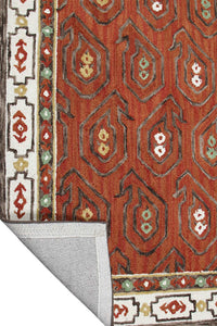 MAROON AND RUST TRADITIONAL HAND TUFTED CARPET by Imperial Knots - Image 4