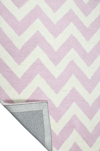 PINK CHEVRON HAND TUFTED CARPET by Imperial Knots - Image 4