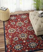 RED SUZANI HAND TUFTED CARPET