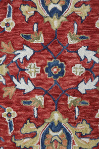 RED SUZANI HAND TUFTED CARPET by Imperial Knots - Image 3