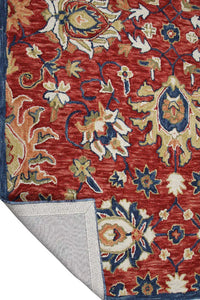 RED SUZANI HAND TUFTED CARPET by Imperial Knots - Image 4