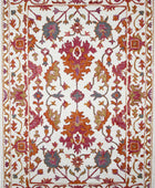 IVORY AND PINK SUZANI HAND TUFTED CARPET