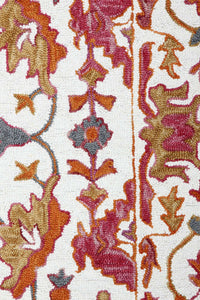 IVORY AND PINK SUZANI HAND TUFTED CARPET by Imperial Knots - Image 3