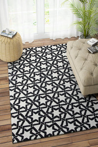 BLACK AND WHITE DIP DYED HAND TUFTED CARPET by Imperial Knots - Image 2