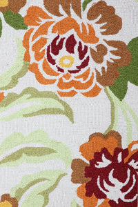 IVORY AND ORANGE FLORAL HAND TUFTED CARPET by Imperial Knots - Image 3