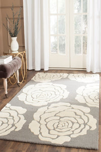 GREY FLORAL HAND TUFTED CARPET by Imperial Knots - Image 2