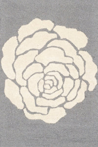 GREY FLORAL HAND TUFTED CARPET by Imperial Knots - Image 3