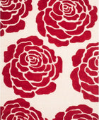 RED AND IVORY FLORAL HAND TUFTED CARPET