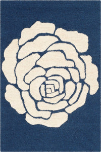 BLUE FLORAL HAND TUFTED CARPET by Imperial Knots - Image 3