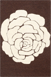 BROWN FLORAL HAND TUFTED CARPET by Imperial Knots - Image 3