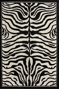 BLACK AND WHITE ZEBRA STRIPES HAND TUFTED CARPET by Imperial Knots - Image 1