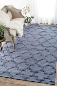 BLUE MOROCCAN HAND TUFTED CARPET by Imperial Knots - Image 2