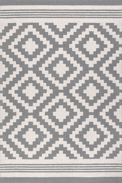GREY GEOMETRIC HAND TUFTED CARPET