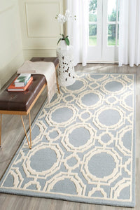 BLUE GEOMETRIC HAND TUFTED CARPET by Imperial Knots - Image 2
