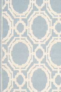 BLUE GEOMETRIC HAND TUFTED CARPET by Imperial Knots - Image 3