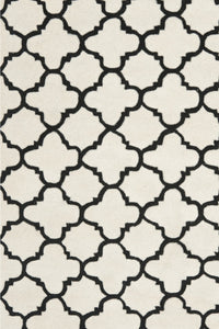 BLACK AND IVORY MOROCCAN HAND TUFTED CARPET by Imperial Knots - Image 2