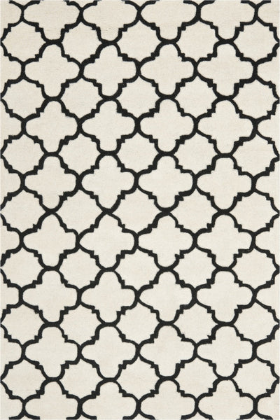 BLACK AND IVORY MOROCCAN HAND TUFTED CARPET
