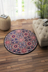 MULTICOLOR SUZANI HAND TUFTED CARPET ROUND by Imperial Knots - Image 1