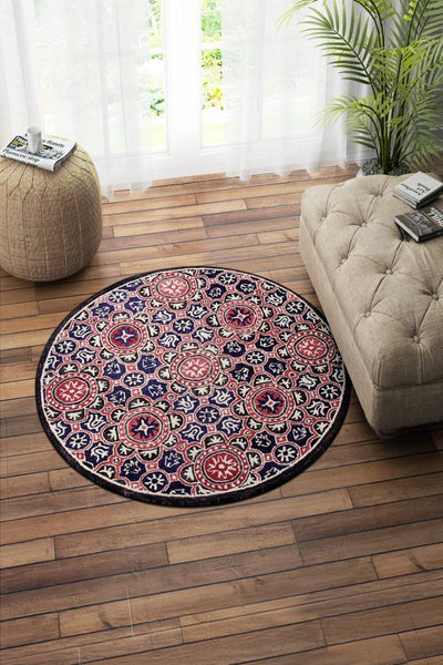 MULTICOLOR SUZANI HAND TUFTED CARPET ROUND