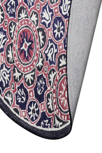 MULTICOLOR SUZANI HAND TUFTED CARPET ROUND by Imperial Knots - Image 4