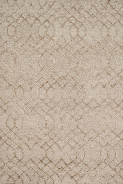 BEIGE GEOMETRIC HAND TUFTED CARPET