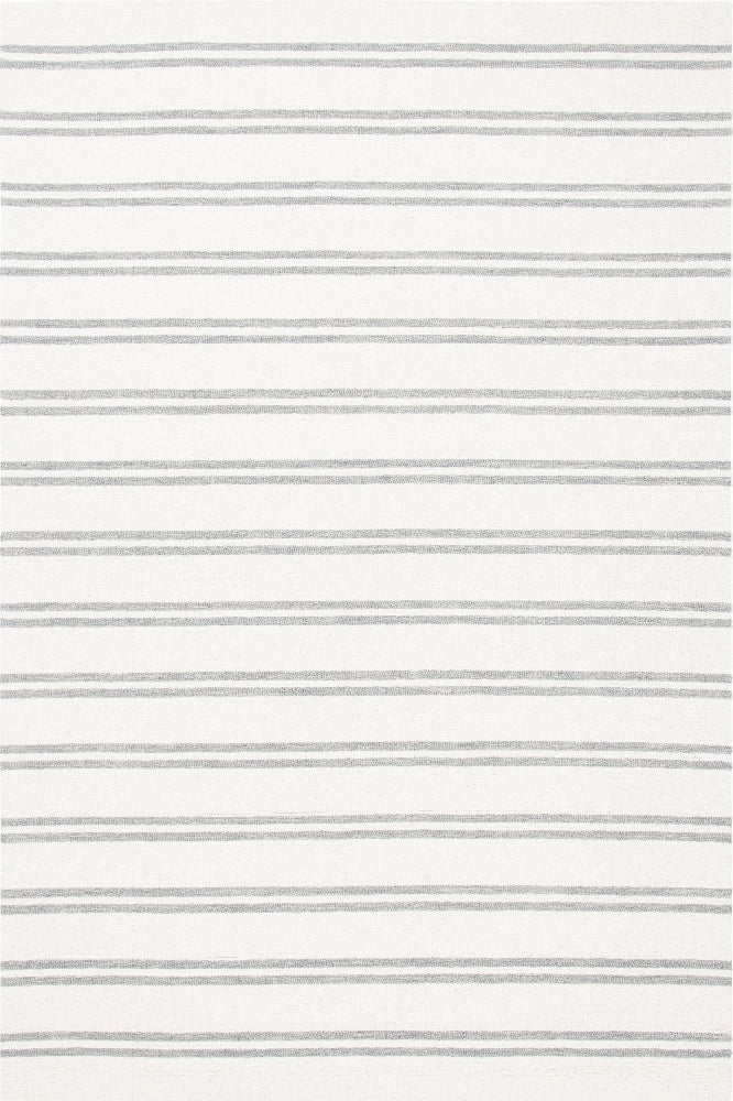 WHITE AND GREY STRIPES HAND TUFTED CARPET
