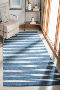 BLUE STRIPES HAND TUFTED CARPET by Imperial Knots - Image 2