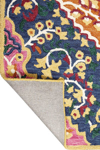 PINK AND BLUE PERSIAN HAND TUFTED CARPET by Imperial Knots - Image 4