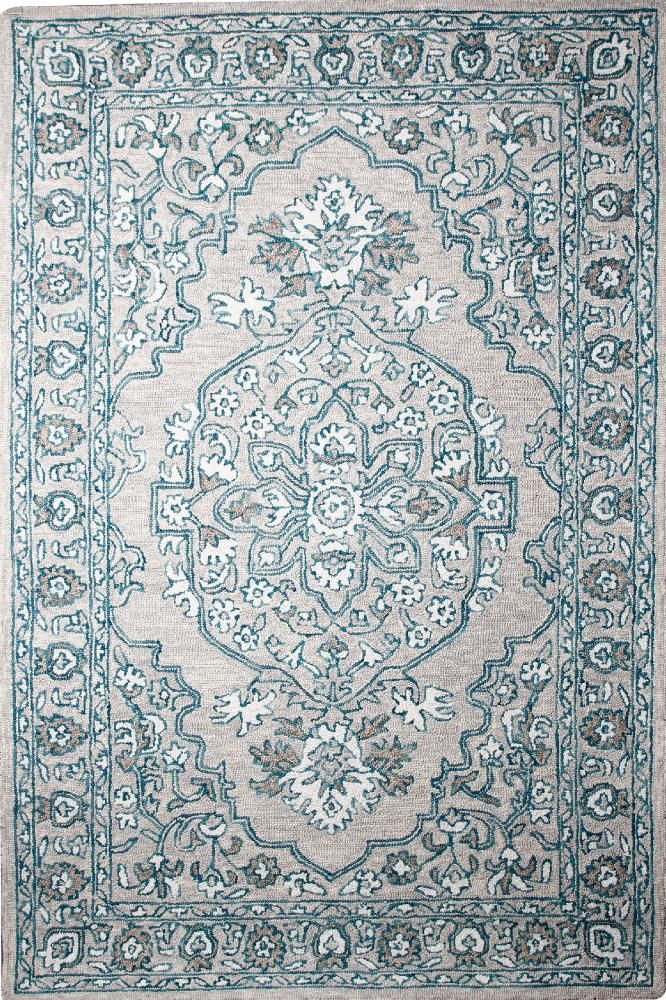 GREY BLUE SUZANI HAND TUFTED CARPET