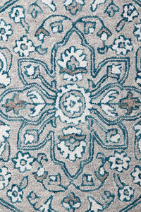 GREY BLUE SUZANI HAND TUFTED CARPET by Imperial Knots - Image 3