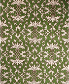 GREEN AND BEIGE SUZANI HAND TUFTED CARPET