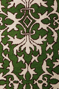 GREEN AND BEIGE SUZANI HAND TUFTED CARPET by Imperial Knots - Image 3
