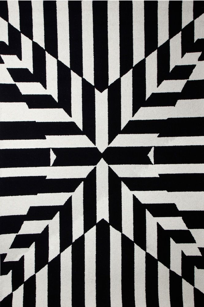 BLACK AND WHITE STAR HAND TUFTED CARPET