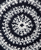 BLACK AND WHITE FLORAL HAND TUFTED CARPET