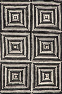 Black and white geometric hand tufted carpet wool hand-tufted rug for bedroom